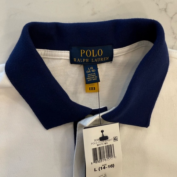 Polo by Ralph Lauren White and Blue Collar Shirt - Picture 4 of 7